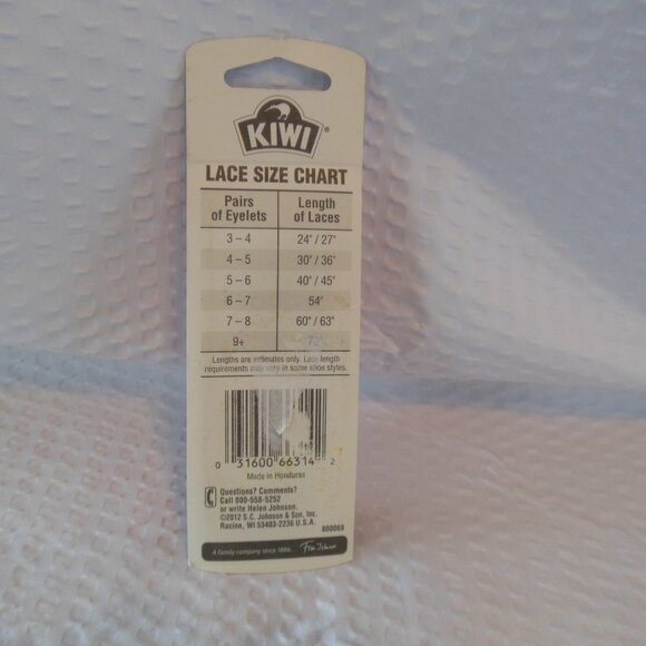 Kiwi black dress shoe laces 27" waxed round laces 2 pair in pkg NIP NEW unused - Picture 2 of 5